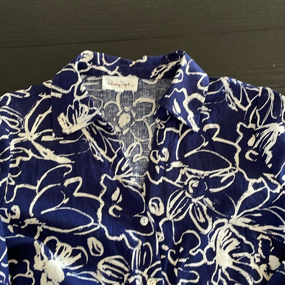 Panama Jack Blue and White Floral Blouse